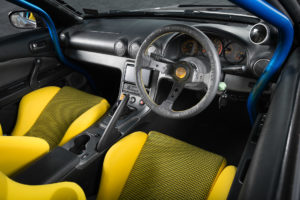 Nissan RB26DETT swapped Midnight Purple III S15 Silvia Super Street magazine interior yellow seats steering wheel automotive photography