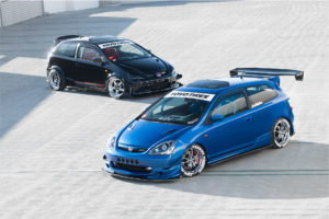 EP3 Honda Civic blue black dual feature Super Street magazine