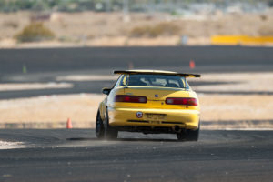 yellow Acura Integra DC2 Type R time-attack race car at Super Street magazine FF Battle motorsports photography