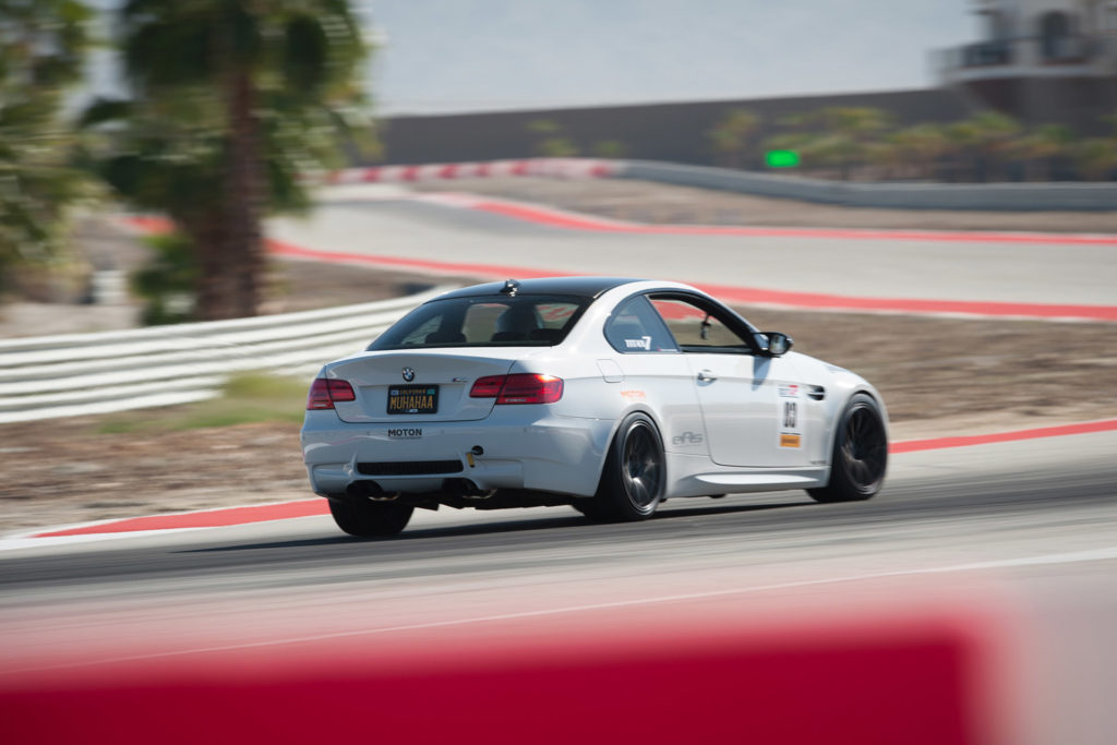white E92 M3 competing in European Car magazine Tuner GP at Thermal Club automotive photography